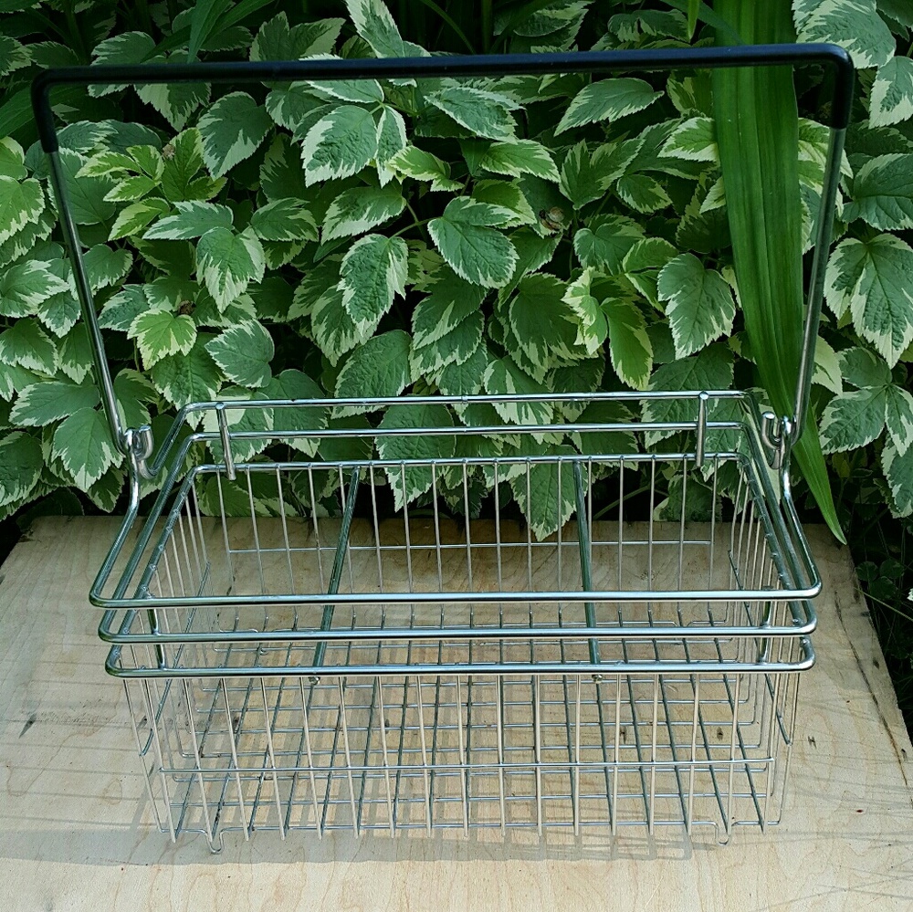 Vintage Kitchen Decor Chrome Wire Basket